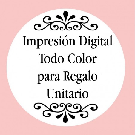 Personalización con Impresión Digital con Texto, Foto o Logo a Todo Color