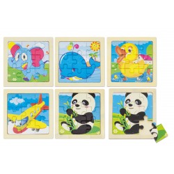 Set De 5 Puzzles En Madera Natural Junior
