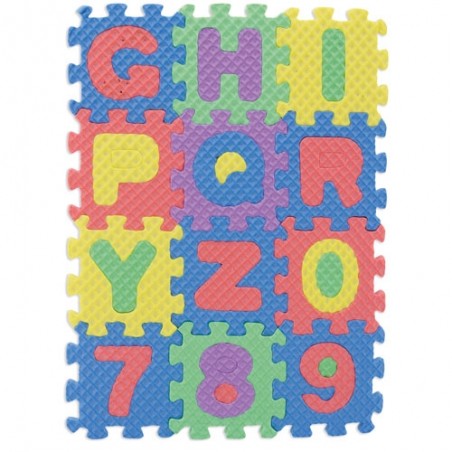 Puzzle de Goma EVA con Letras y Números Juguete Educativo para Niños