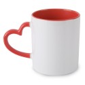 Taza sublimación con asa en forma de corazón: perfecta para personalizar en eventos especiales