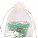 Hucha para Niño Surtida en Colores en Bolsa de Organza Beige Personalizada con Adhesivo