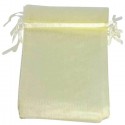 Hucha para niño surtida en colores en bolsa de organza beige personalizada con adhesivo