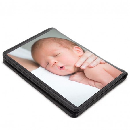 Tarjetero negro para hombre personalizado con foto a todo color