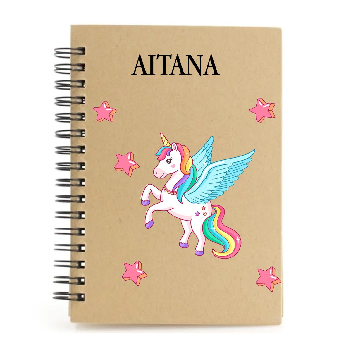 Libreta unicornio personalizada con nombre