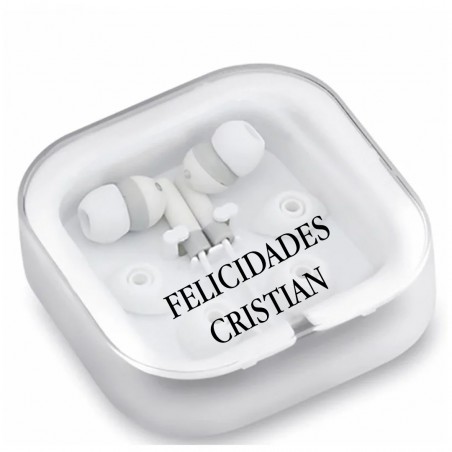 Auriculares personalizados con frase y nombre