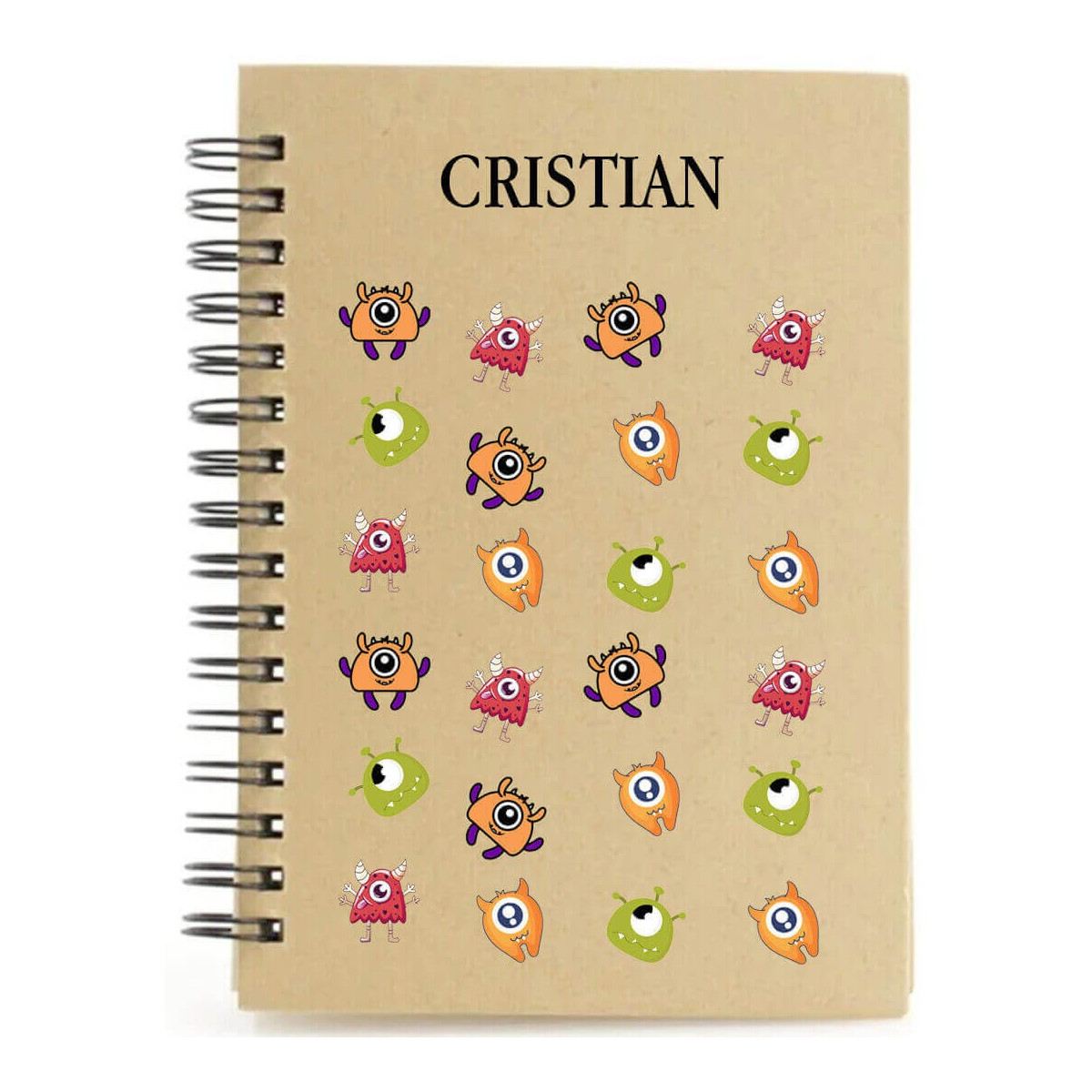 Libreta monstruos personalizada con nombre