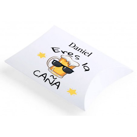Estuche de Presentación de Regalos Personalizado con Adhesivo Eres la Caña