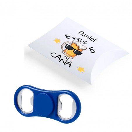 Abridor spinner azul en caja de regalo eres la caña