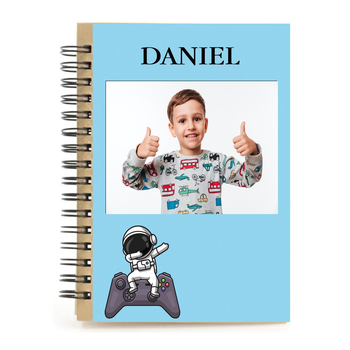 Libreta gaming personalizada con nombre y foto a todo color