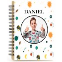 Libreta universo personalizada con nombre y foto a todo color