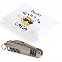 Navaja en caja de regalo personalizada con adhesivo eres la caña