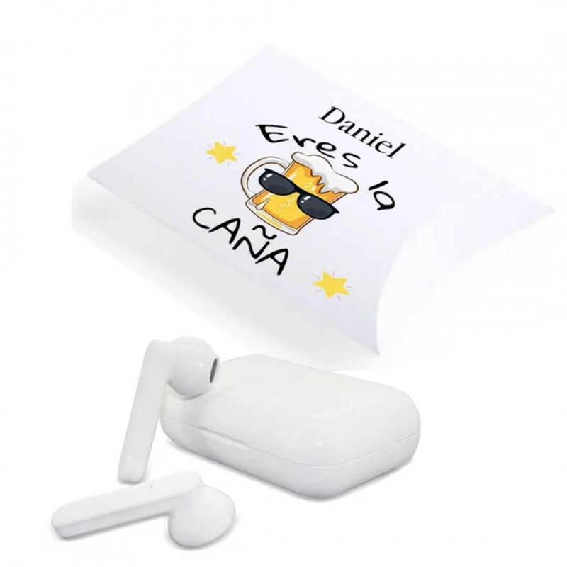 Auriculares Bluetooth Presentado en Caja de Regalo Personalizada Eres la Caña Auriculares Bluetooth Presentado en Caja de Regalo Personalizada Eres la Caña