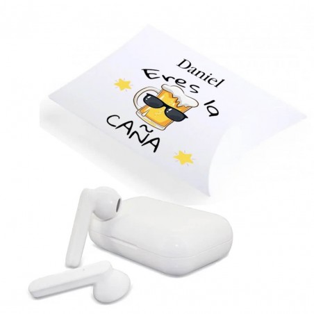 Auriculares Bluetooth Presentado en Caja de Regalo Personalizada Eres la Caña