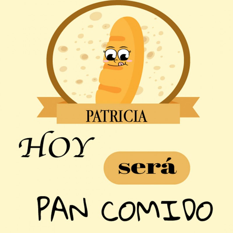 Adhesivo Cuadrado 5 x 5 Personalizado con Nombre Hoy Será Pan Comido Adhesivo Cuadrado 5 x 5 Personalizado con Nombre Hoy Será Pan Comido