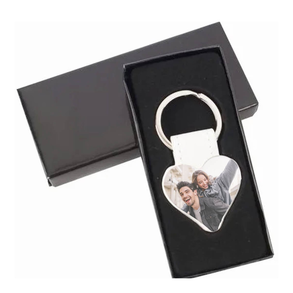 Llavero corazón personalizado con foto a todo color