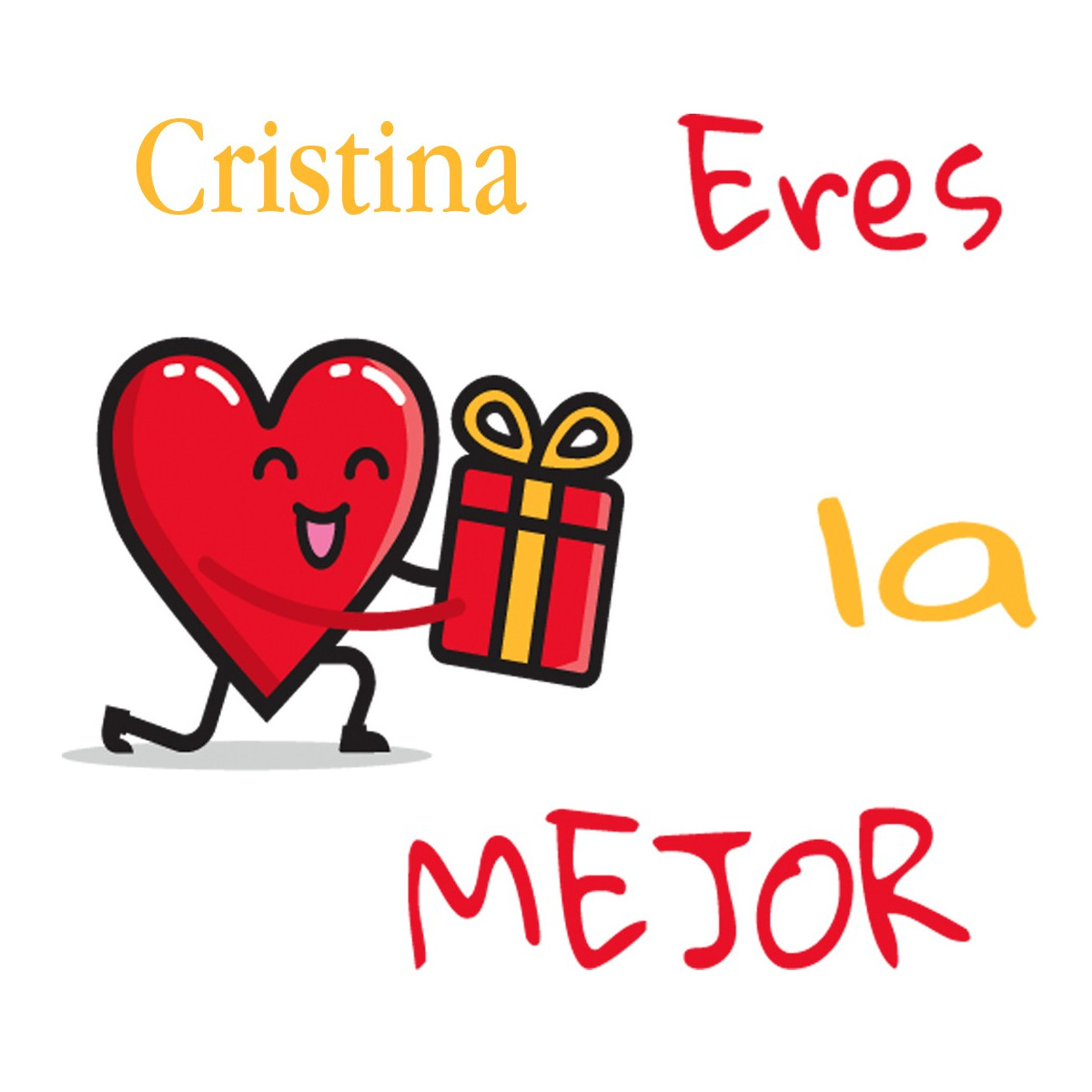 Adhesivo personalizado cuadrado eres la mejor