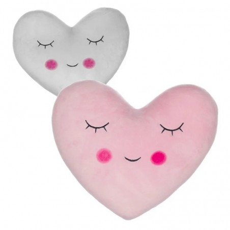 Cojín Con Forma De Corazón En Dos Colores, Rosa Y Gris