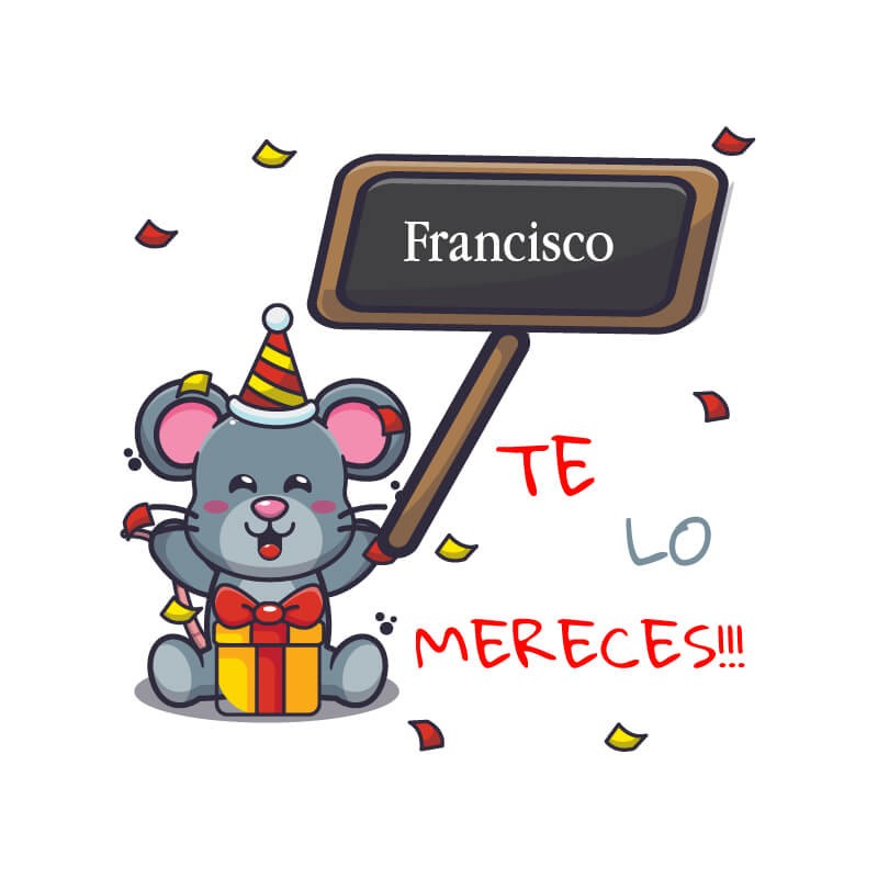 Adhesivo Cuadrado Personalizado con Nombre Te lo Mereces Adhesivo Cuadrado Personalizado con Nombre Te lo Mereces