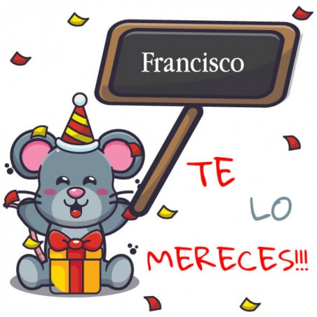 Adhesivo Cuadrado Personalizado con Nombre Te lo Mereces