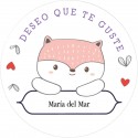 Adhesivo Redondo Personalizado con Nombre Deseo que Te guste