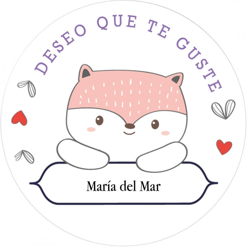 Adhesivo Redondo Personalizado con Nombre Deseo que Te guste Adhesivo Redondo Personalizado con Nombre Deseo que Te guste