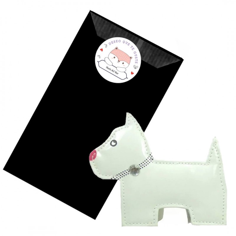 Set de Manicura Perrito en Sobre Kraft Negro Personalizado con Adhesivo con Nombre Deseo que Te Guste Set de Manicura Perrito en Sobre Kraft Negro Personalizado con Adhesivo con Nombre Deseo que Te Guste