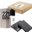 Perfume de hombre con cartera presentada en caja de regalo personalizada con adhesivo eres la caña