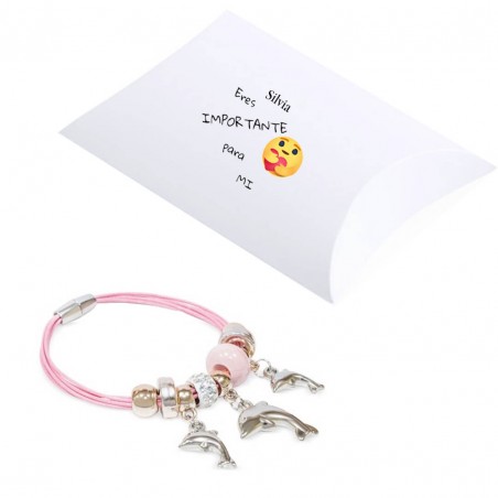 Pulsera en caja de regalo personalizada con nombre eres importante para mi