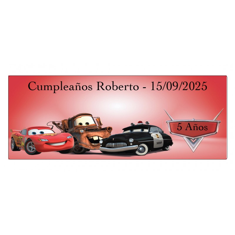 Adhesivo personalizado con nombre y texto cars