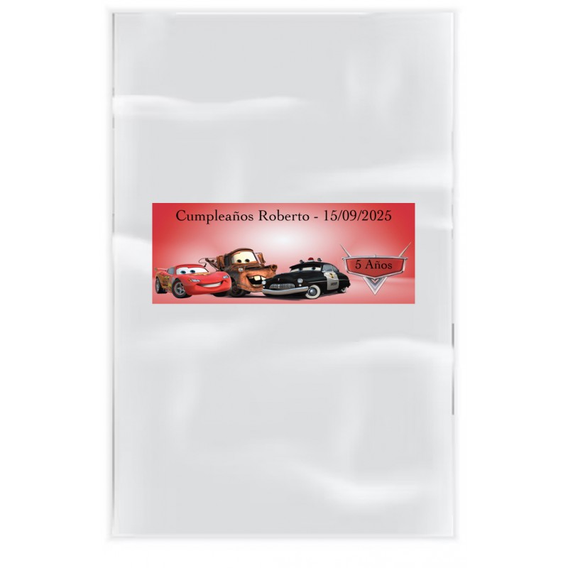 Pack de 20 Bolsas Transparentes Personalizadas con Adhesivos Cars Pack de 20 Bolsas Transparentes Personalizadas con Adhesivos Cars