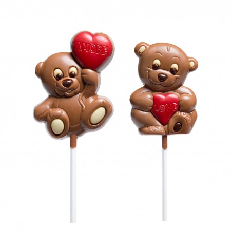 Piruleta de Chocolate Osito Corazón