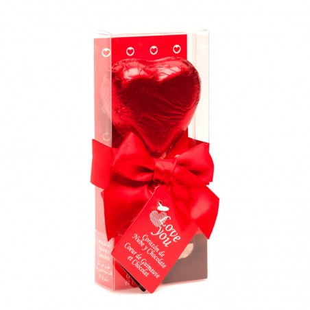 Piruleta de Chocolate rellena de Nube con Forma de Corazón
