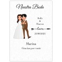 Adhesivo personalizado para boda con nombre de invitados