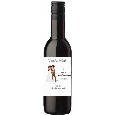 Vino con Adhesivo Personalizado con Nombre de Invitados y...