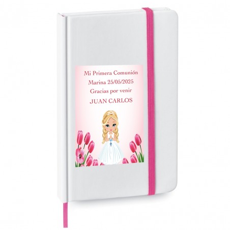 Libreta Personalizada con Nombre de Invitado y Niña...