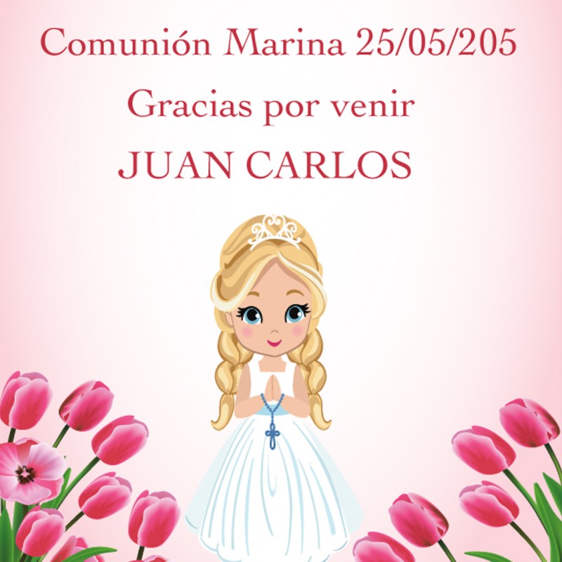 Adhesivo Comunión Cuadrado Personalizado con Nombre de Invitado Adhesivo Comunión Cuadrado Personalizado con Nombre de Invitado