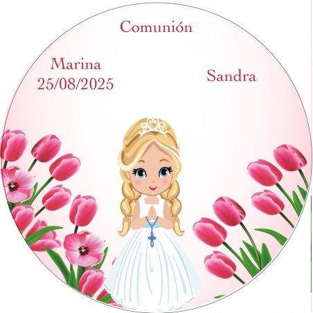 Adhesivo Redondo Personalizado con Nombre de Invitado y...