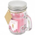 Vela Aromática Rosa Personalizada con Nombre de Invitado y Niña Comunión con Adhesivo