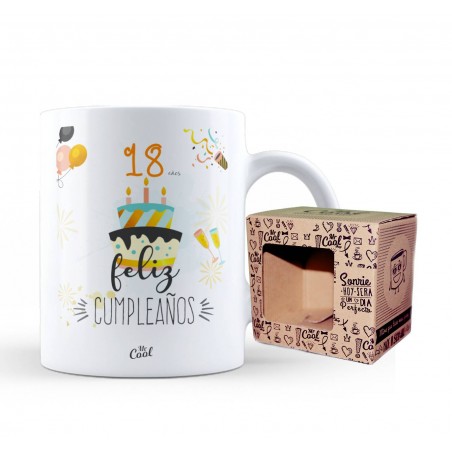 Taza 18 años feliz cumpleaños