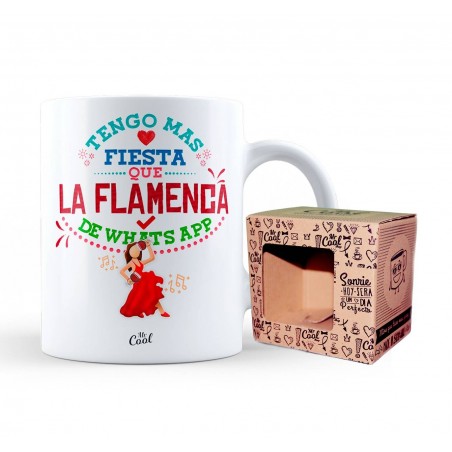 Taza tengo mas fiesta que la flamenca del whatsapp