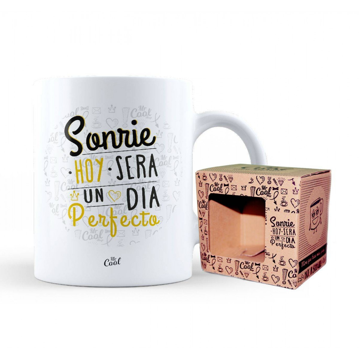 Taza sonrie hoy sera un dia perfecto