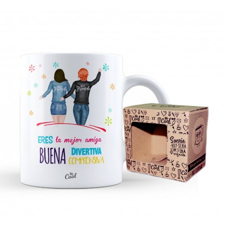 Taza Eres La Mejor Amiga Buena Divertida Comprensiva
