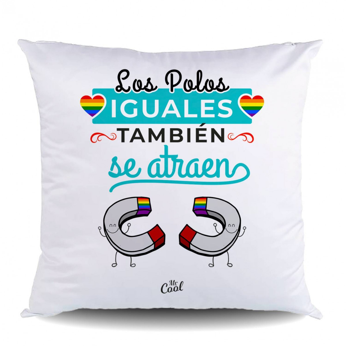 Cojin poliester los polos iguales tambíen se atraen