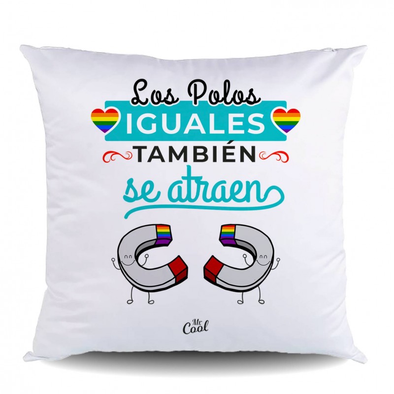 Cojin poliester los polos iguales tambíen se atraen