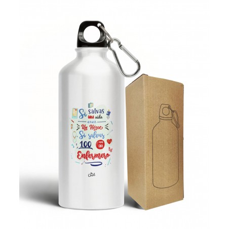 Botella Aluminio 500ml Si Salvas Una Vida Eres Un Heroe,...