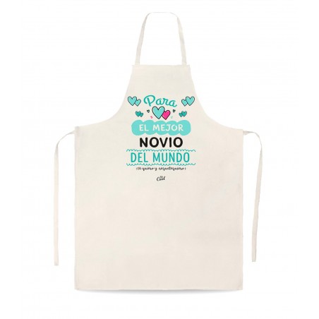 Delantal Tipo Lino Para El Mejor Novio Del Mundo Mundial...
