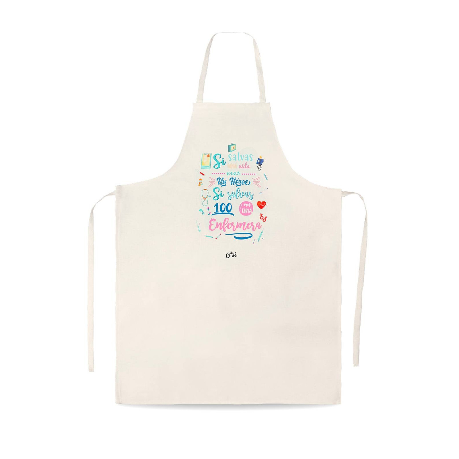 Delantal tipo lino si salvas una vida eres un héroe si salvas 100 eres una enfermera