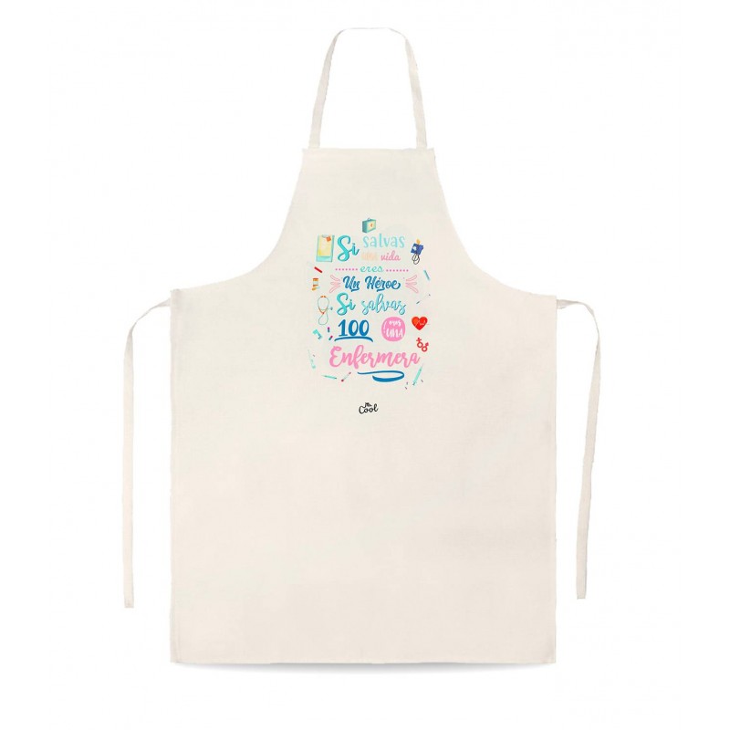 Delantal tipo lino si salvas una vida eres un héroe si salvas 100 eres una enfermera
