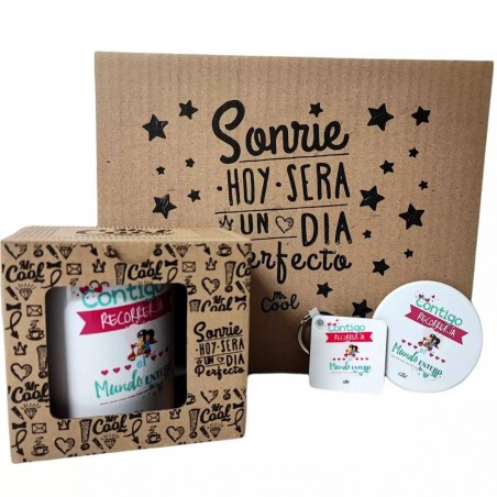 Pack Regalo Contigo Recorreria El Mundo Entero Taza +...