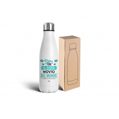 Botella Termo 500ml Para El Mejor Novio Del Mundo Te...